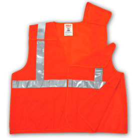Class 2 Hi-Vis 5-Point Breakaway Vest, Fluorescent Orange, S/M