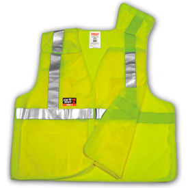 Class 2 Flame Resistant 5-Point Breakaway Vest, Fluorescent Lime, 4XL/5XL