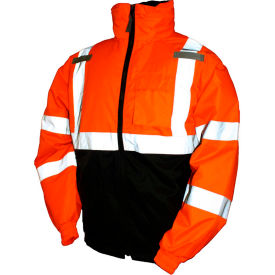 J26119 Bomber II Hooded Jacket, Fluorescent Orange/Red/Black, Small