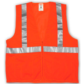 Class 2 Vest, Fluorescent Orange, Polyester Mesh, 2XL/3XL