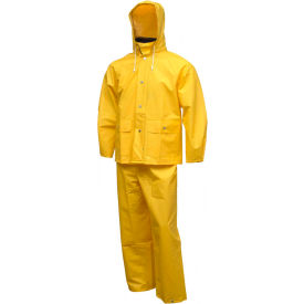 Comfort-Tuff 2 Pc Suit, Yellow, Attached Hood, XL