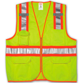 Class 2 Surveyor Style Vest, Fluorescent Lime, S/M