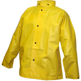 J56207 DuraScrim Storm Fly Front Jacket, Yellow, Hood Snaps, Small