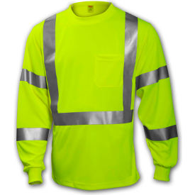 Class 3 Long Sleeve T-Shirt, Fluorescent Yellow/Green, Small