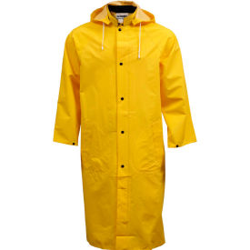 Industrial Work Coat, Yellow, 48", Detachable Hood, 2XL