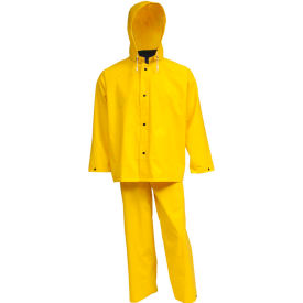 S53307 .35mm Industrial 3 Pc Work Suit, Yellow, Jacket, Detachable Hood, Medium