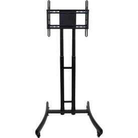 Adjustable Height Rolling TV Stand For 32"-70" TVs, Black
