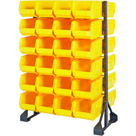 Double Sided 12 Rail Unit With 48 QUS240 Ultra Stack & Hang Bins, Yellow
