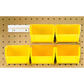 Hang & Stack Bins with 2 Rails & 6 Bins, 5-3/8"L x 4-1/8"W x 3"H, Yellow, Polypropylene