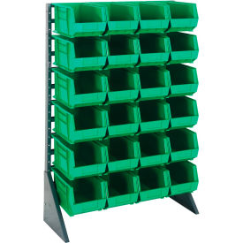 Single Sided 12 Rail Unit With 24 QUS240 Ultra Stack & Hang Bins, Green