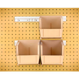 Hang & Stack Bins w/ 2 Rails & 4 Bins, 10-7/8"L x 5-1/2"W x 5"H, Ivory,Polypropylene