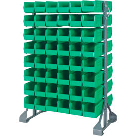 Double Sided 16 Rail Unit With 96 QUS230 Ultra Stack & Hang Bins, Green