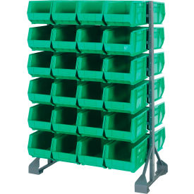 Double Sided 12 Rail Unit With 48 Ultra Stack & Hang Bins, Green