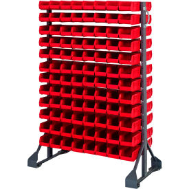 Double Sided 12 Rail Unit With 192 QUS220 Ultra Stack & Hang Bins, Red