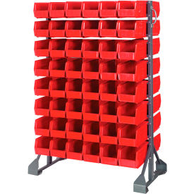 Double Sided 16 Rail Unit With 96 QUS230 Ultra Stack & Hang Bins, Red