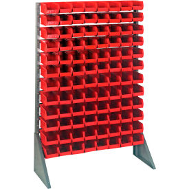 Single Sided 12 Rail Unit With 96 QUS220 Ultra Stack & Hang Bins, Red