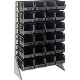 Single Sided 12 Rail Unit With 24 QUS240 Ultra Stack & Hang Bins, Black