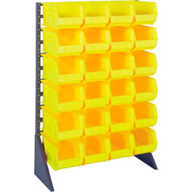 Single Sided 12 Rail Unit With 24 QUS240 Ultra Stack & Hang Bins, Yellow