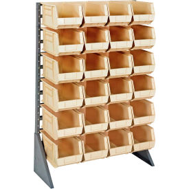 Single Sided 12 Rail Unit With 24 QUS240 Ultra Stack & Hang Bins, Ivory
