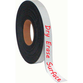 Dry-Erase Magnetic Tape Rolls, Write-on wipe-off, White, 1" x 50 ft.