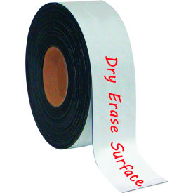 Dry-Erase Magnetic Tape Rolls, Write-on wipe-off, White, 2" x 50 ft.