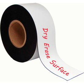 Dry-Erase Magnetic Tape Rolls, Write-on wipe-off, White, 3" x 50 ft.