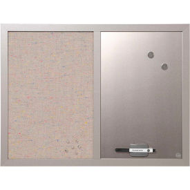 Combo Dry-Erase & Fabric Bulletin Board, 18" X 24", Black Frame