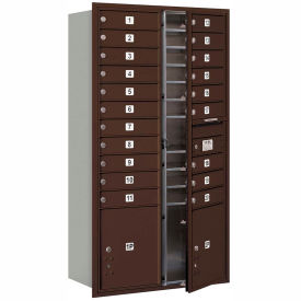 4C Horizontal Mailbox, 56-3/4"H, Double Column, 20 Doors, Front Load, Bronze