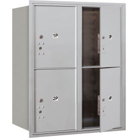 4C Horizontal Mailbox, 37-1/2"H, Double,Parcel Box, 4 PL5 Doors, Front Load, Aluminum, USPS
