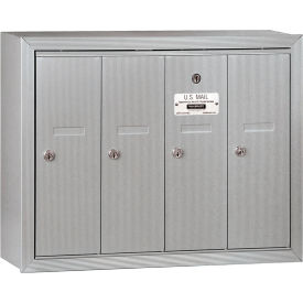 3500 Series 4B+ Vertical Mailbox, 4 Doors, Surface Mounted, Aluminum, USPS Access