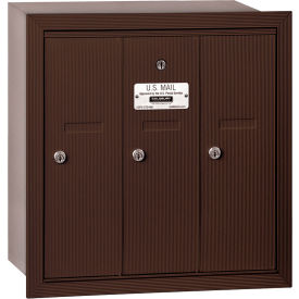 3500 Series 4B+ Vertical Mailbox, 3 Doors, Recessed Mounted, Bronze, USPS Access