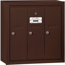 3500 Series 4B+ Vertical Mailbox, 3 Doors, Surface Mounted, Bronze, USPS Access