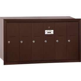 Vertical Mailbox, 6 Doors, Recessed Mounted, Bronze, USPS Access