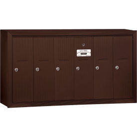 3500 Series 4B+ Vertical Mailbox, 6 Doors, Surface Mounted, Bronze, USPS Access