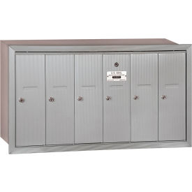 3500 Series 4B+ Vertical Mailbox, 6 Doors, Recessed Mounted, Aluminum