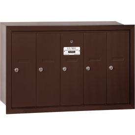 3500 Series 4B+ Vertical Mailbox, 5 Doors, Recessed Mounted, Bronze, USPS Access