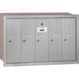 4B+ Vertical Mailbox, 5 Doors, Recessed Mounted, Aluminum, USPS Access