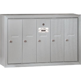 3500 Series 4B+ Vertical Mailbox, 5 Doors, Surface Mounted, Aluminum, USPS Access