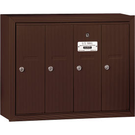 Vertical Mailbox, 4 Doors, Surface Mounted, Bronze, USPS Access