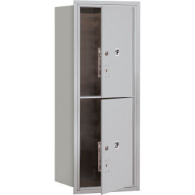 4C Horizontal Mailbox, 37-1/2"H, Single Column, 2 PL5 Doors, Front Load, Aluminum, USPS