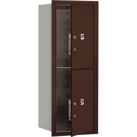 4C Horizontal Mailbox, 37-1/2"H, Single Column, 2 PL5 Doors, Front Load, Bronze, USPS