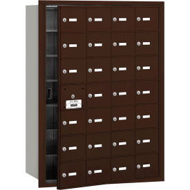 4B+ Horizontal Mailbox, 28 A Doors (27 usable), Front Loading, Bronze, USPS Access