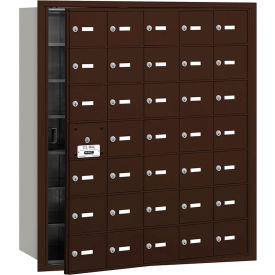 4B+ Horizontal Mailbox, 35 A Doors (34 usable), Front Loading, Bronze, USPS Access