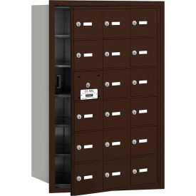Horizontal Mailbox, 18 A Doors (17 usable), Front Loading, Bronze, USPS Access