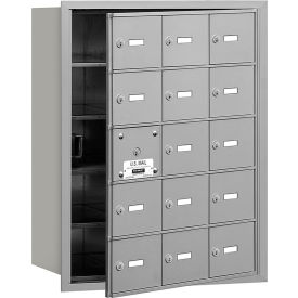 4B+ Horizontal Mailbox, 15 A Doors (14 usable), Front Loading, Aluminum, USPS Access