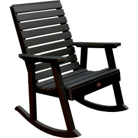 Weatherly Outdoor Rocking Chair, Eco Friendly Synthetic Wood In Black