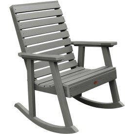 Weatherly Outdoor Rocking Chair, Eco Friendly Synthetic Wood In Coastal Teak