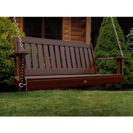 Lehigh 4' Outdoor Porch Swing, Weathered Acorn