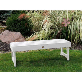 5' Outdoor Bench, Backless, White