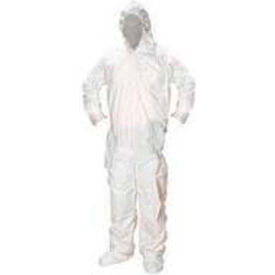 Coverall/Bunny Suit, Elastic Wrists, Attached Hood & Boots, Zipper Front, Blue, Size: 4XL, Quantity: 25 pieces